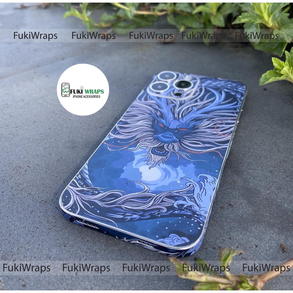 Tấm dán Skin Mặt Sau Rồng Xanh FULL VIỀN Dành Cho 13prm , 12prm , 11prm , x , xsm , ip11 , ip12 , ip13 - FukiShop