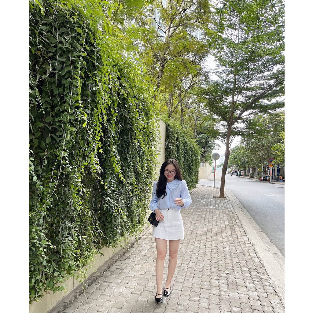 Áo cổ sen sọc - Xanh [A022 - Senbe Clothing] | BigBuy360 - bigbuy360.vn
