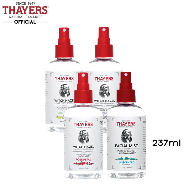 Nước Hoa Hồng Không Cồn Dạng Xịt Thayers Toner Facial Mist 237ml