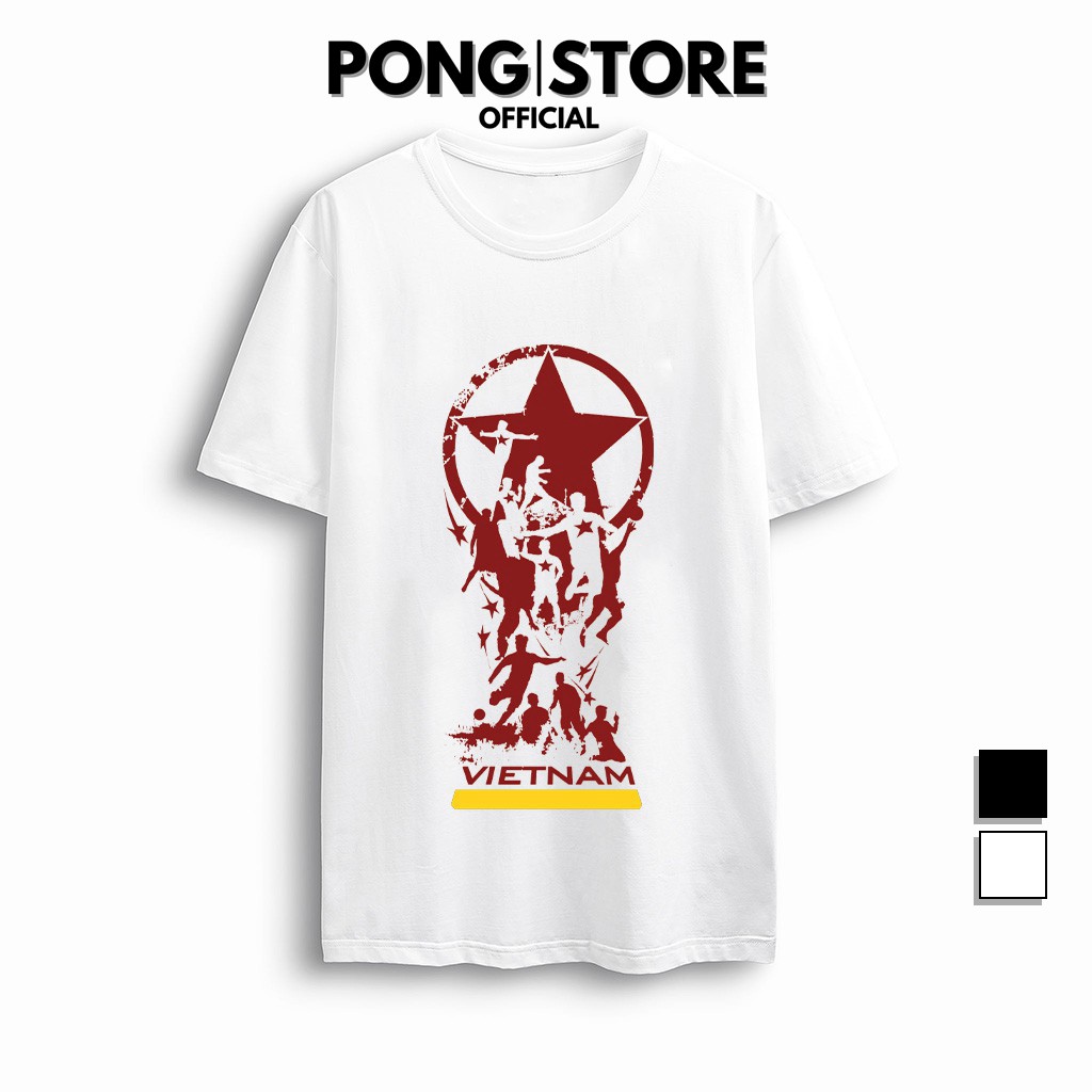 Áo thun nam nữ form rộng in Đội bóng Việt Nam - Áo thun unisex cổ tròn chất thun mềm mịn, phù hợp với mọi phong cách