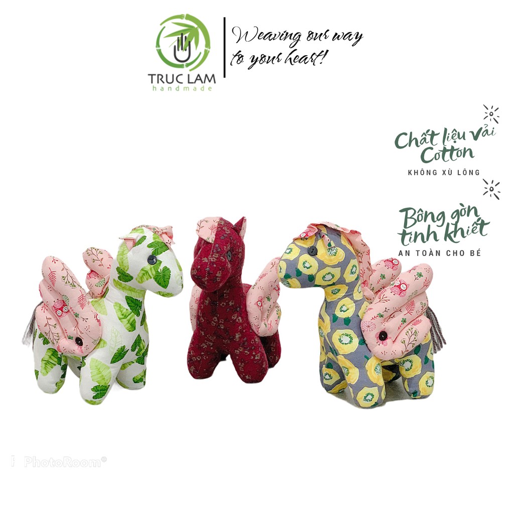 Đồ Chơi Cho Bé Thú Nhồi Bông Hình Con Ngựa Pony Vải Hoa Bông Gòn Cao Cấp P1 – Trúc Lâm Handmade