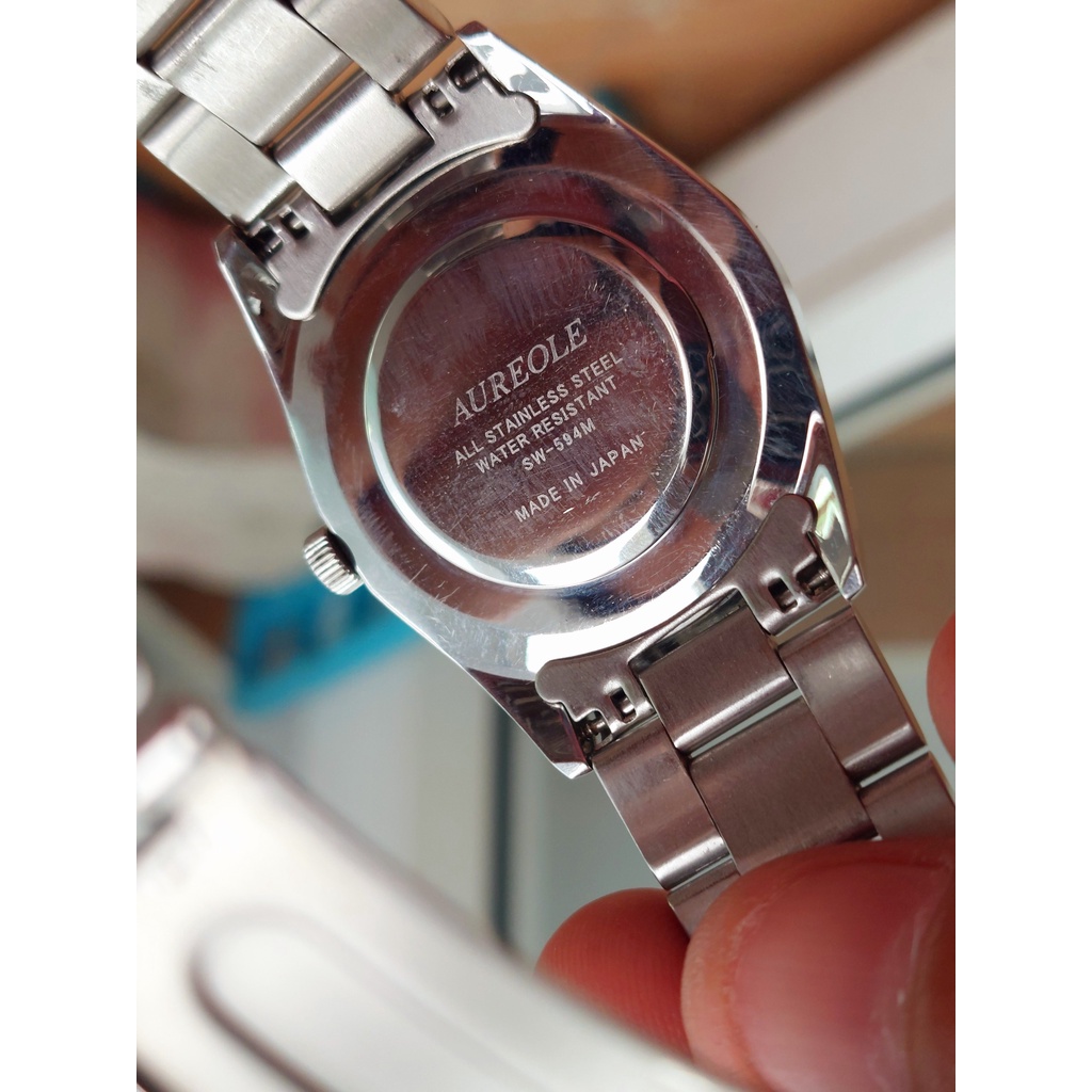 Đồng hồ nam Aureole chạy pin hàng Si