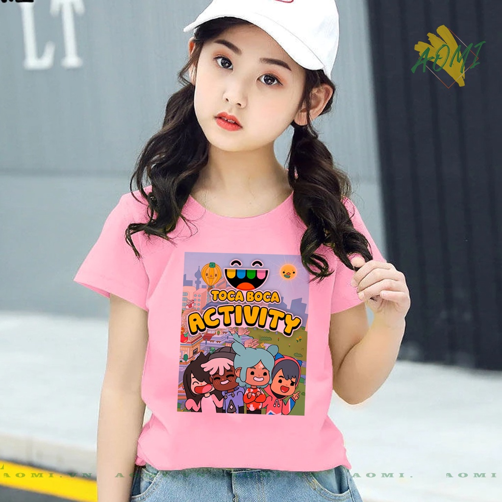 ÁO THUN UNISEX TOCA BOCA HỒNG PHÔNG NAM NỮ GIA ĐÌNH CẶP ĐÔI CÓ SIZE TRẺ EM CHO BÉ TRAI GÁI AOMIVN