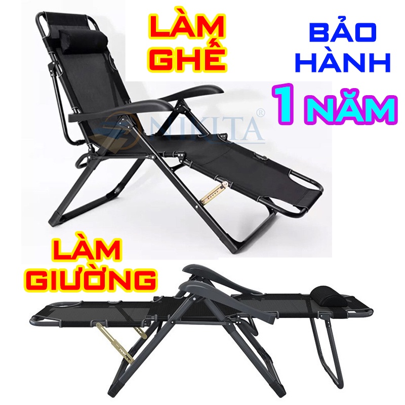 Ghế xếp gấp thư giãn đa năng NIKITA - NKT 2036,vừa làm ghế, vừa làm giường, bảo hành 1 năm, ghế bố, ghế lười