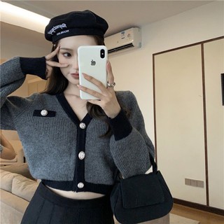 [Order taobao]( có tách set) Set áo len croptop chân váy xếp ly đen