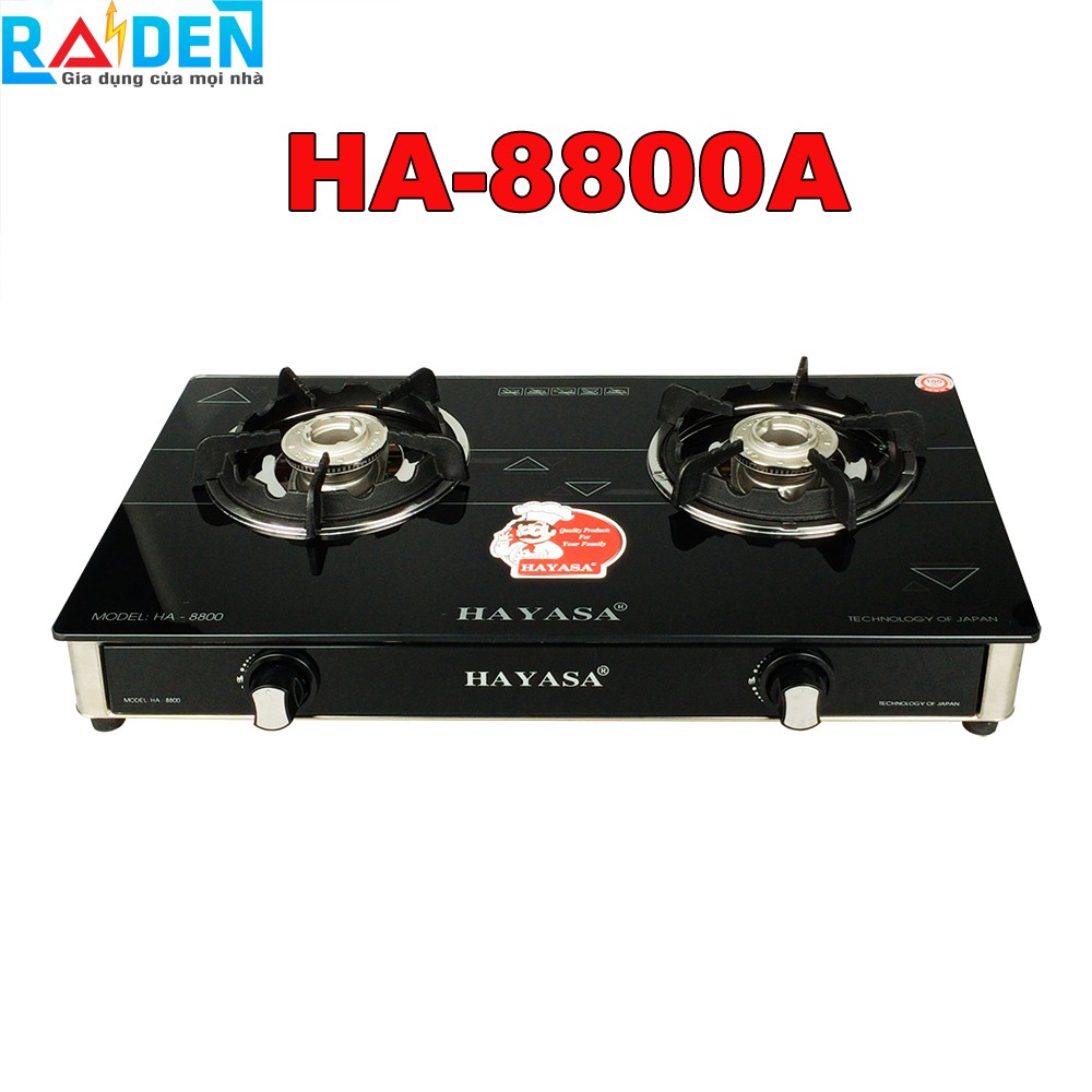 [Mã ELTECHZONE giảm 5% đơn 500K] Bếp ga đôi Hayasa HA-8800A đầu đốt inox 304, kiềng gang dày chắc chắn