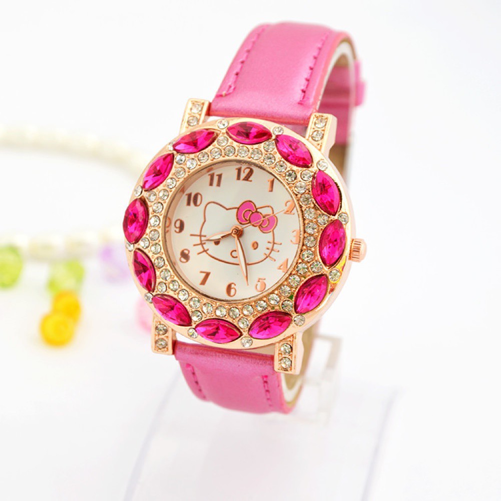 Đồng Hồ Dây Da Mặt Hình Hello Kitty Dễ Thương Cho Bé Gái | BigBuy360 - bigbuy360.vn