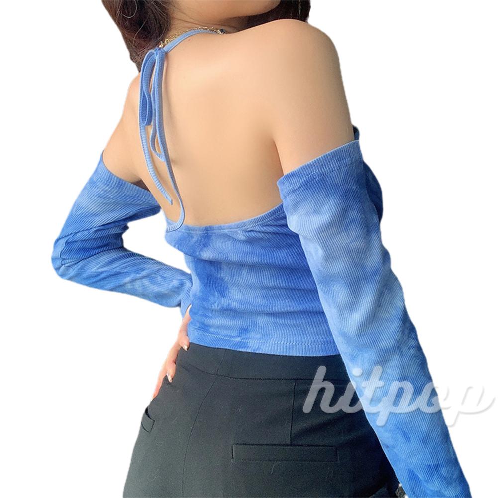 Áo lửng tay dài cổ yếm thời trang quyến rũ cho nữ | BigBuy360 - bigbuy360.vn