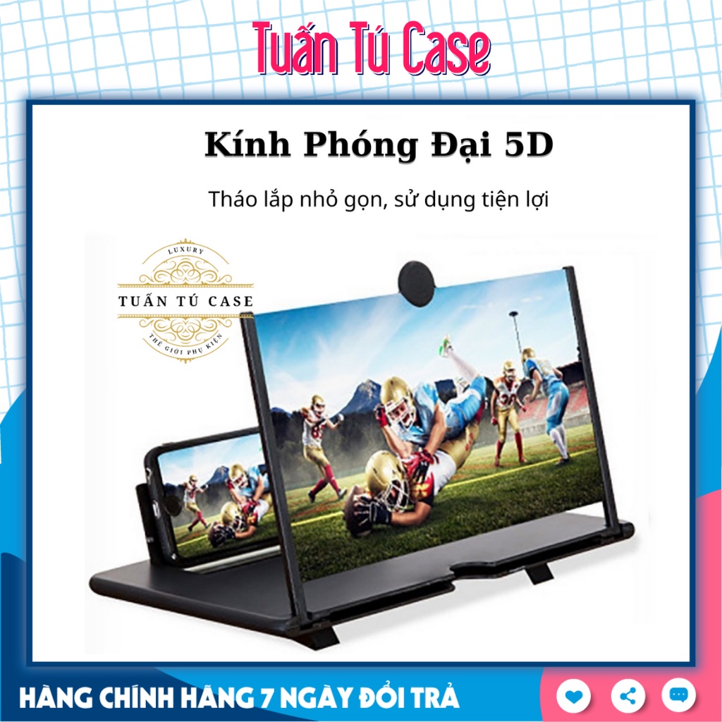 Kính phóng to màn hình điện thoại 5D Cao Cấp - Kính phóng đại màn hình điện thoại sắc nét không nhòe không đau mỏi mắt