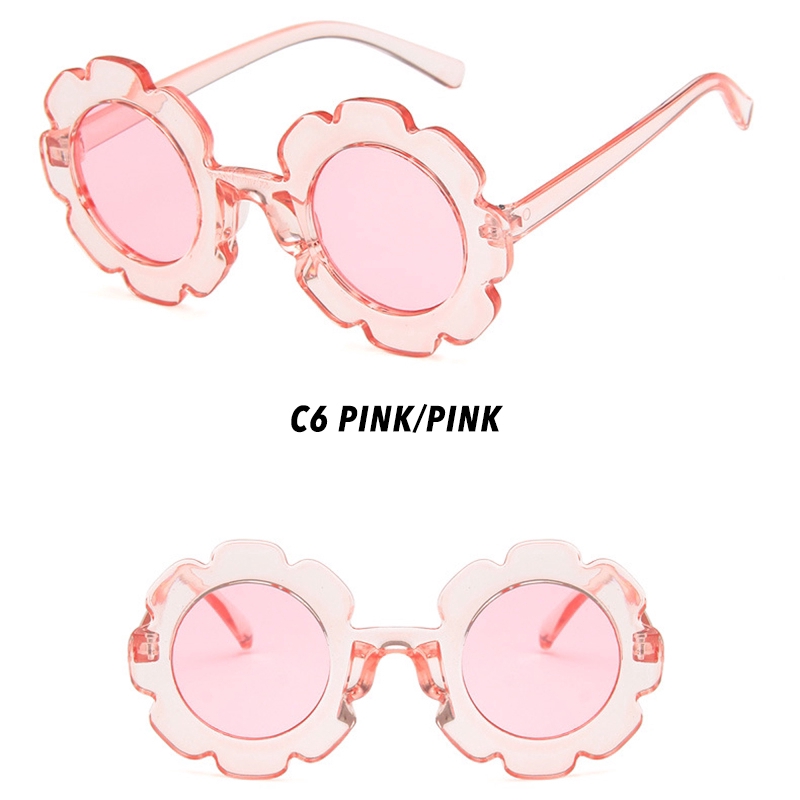 Kính Mát Gọng Tròn Họa Tiết Hoa Hướng Dương Cho Bé