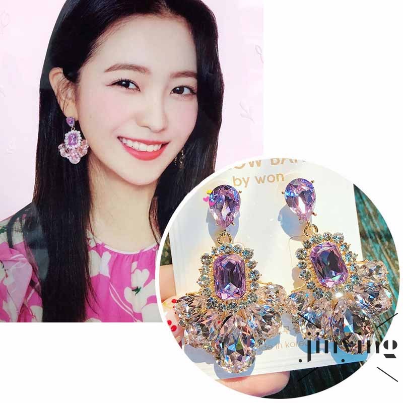 GETNOIVAS KOREAN STYLE NEW 1 Đôi Khuyên Tai Bạc Đính Đá Tím Phong Cách Hàn Quốc Chất Lượng Cao
