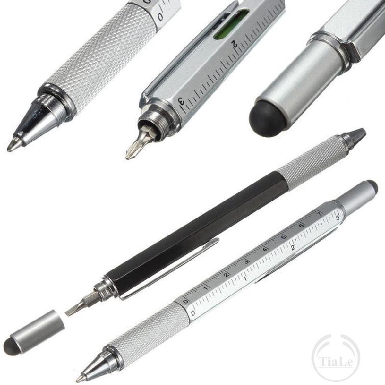 Multifunction 6in1 Touch Stylus Screen Ballpoint Pen With Ruler Screwdriver Tool 597