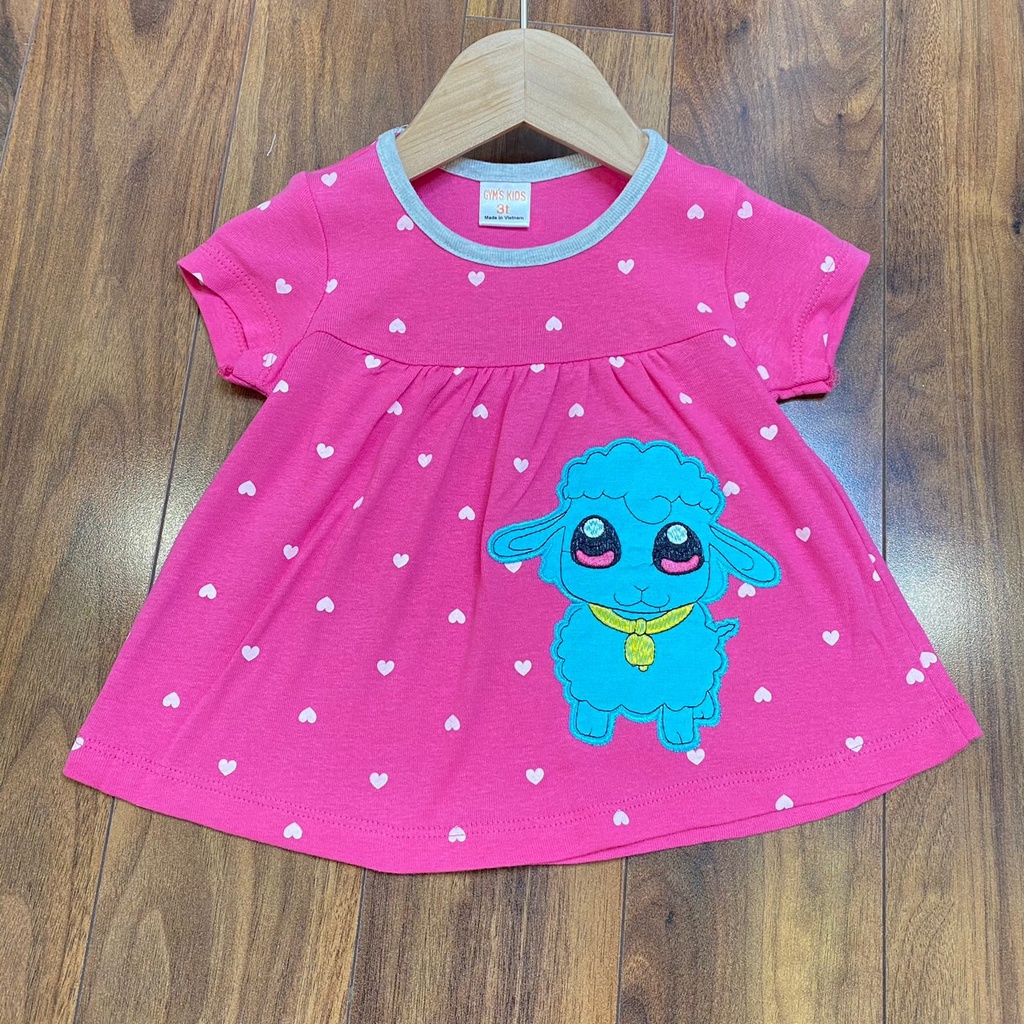 [10-17kg]Áo phông hè cho bé gái Gymboree chất cotton bozip thêu đắp hình rất xinh dáng chữ A babydoll