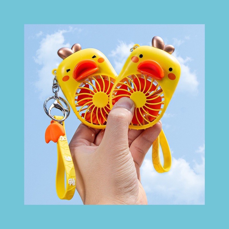 Quạt móc khoá vịt mini