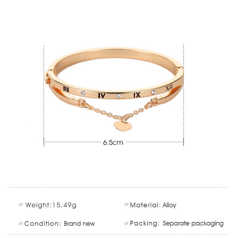 Vòng Đeo Tay Bằng Thép Không Gỉ Đính Chữ Số La Mã Thời Trang Sang Trọng