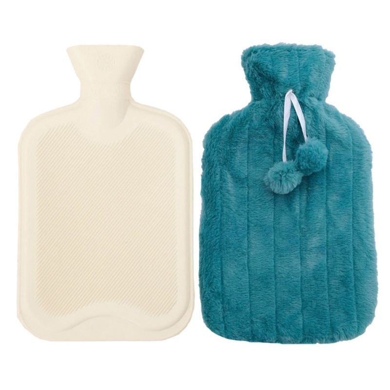 Bình Đựng Nước Nóng Giữ Ấm Tay / Chân Bằng Lông Nhung Có Vỏ Bọc Cách Nhiệt 2000ml