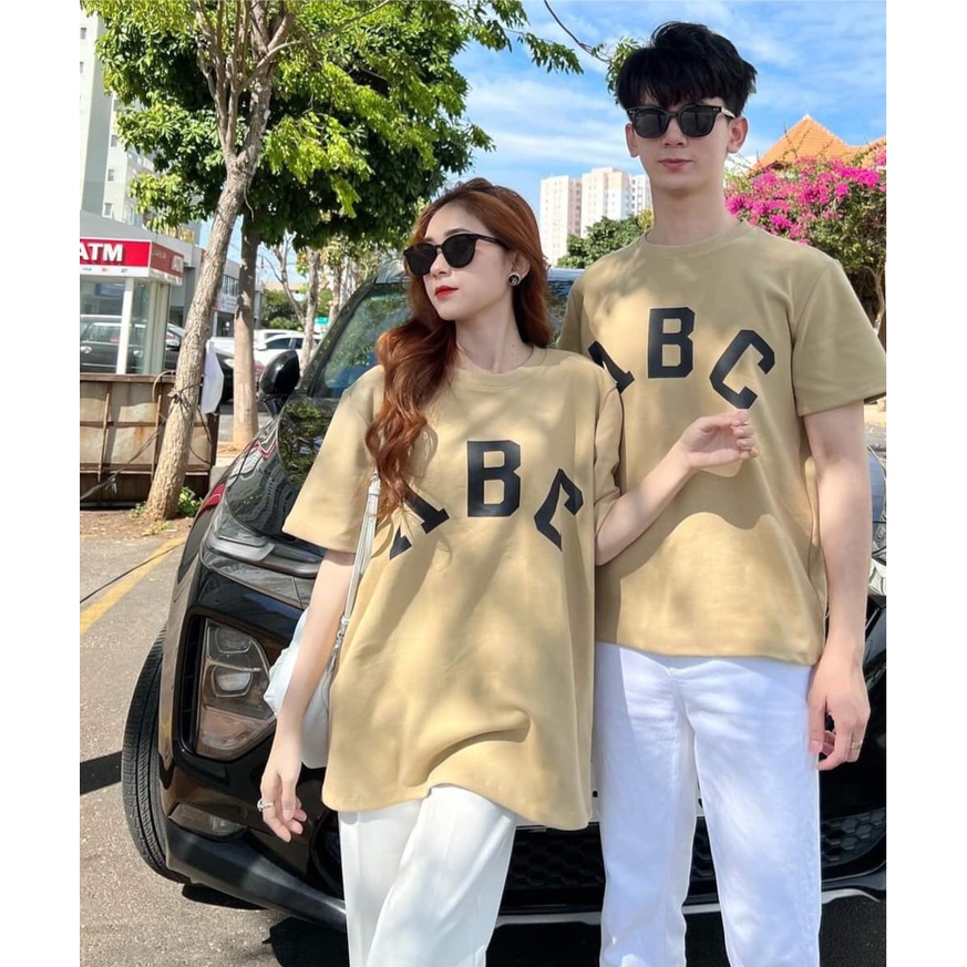 ÁO THUN CẶP ĐÔI NAM NỮ TAY LỠ FORM RỘNG ABC HOTTREND 1986