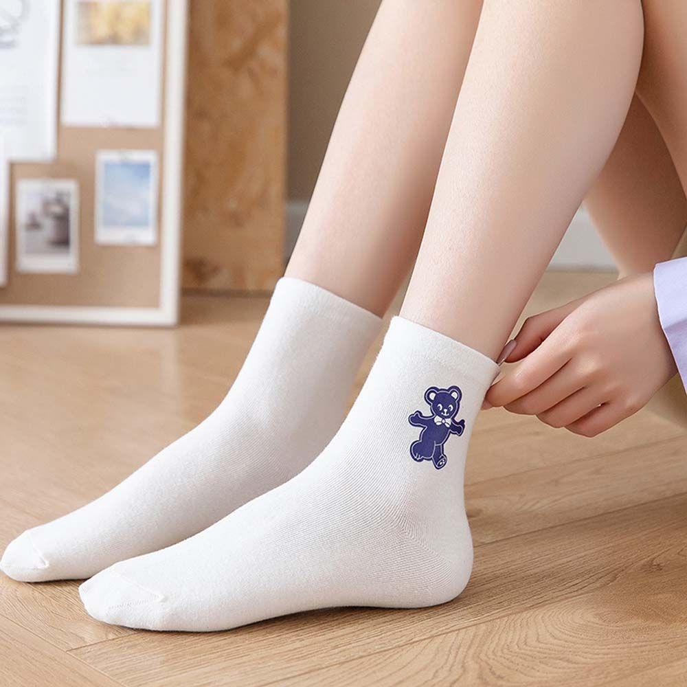 Vớ Ống Loe In Họa Tiết Gấu Hoạt Hình Dễ Thương Thoải Mái Thời Trang Xuân Thu Cho Nữ