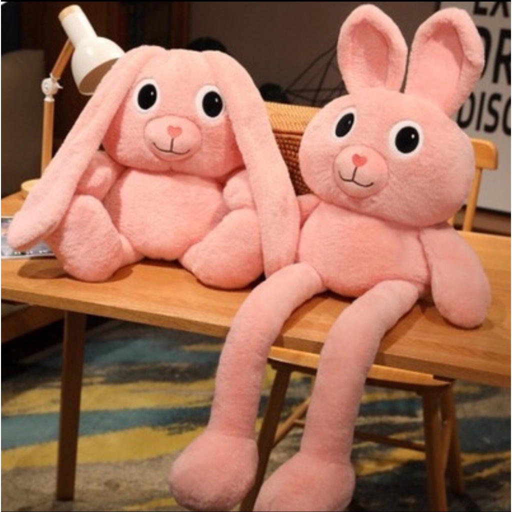 Gấu nhồi bông Thỏ tai dài - Thú nhồi bông thỏ rút tai  đáng yêu cho bé, thỏ kéo tai bông