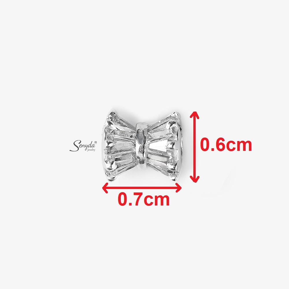 Dây chuyền nữ trang sức BẠC 925 SENYDA trụ nơ barget xỏ DC554