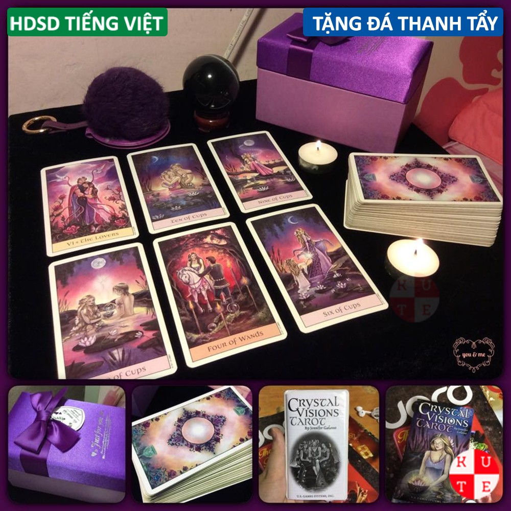 Bài Tarot Crystal Vision 78 Lá Bài Tặng Hướng Dẫn Sử Dụng Tiếng Việt Và Đá Thanh Tẩy E81