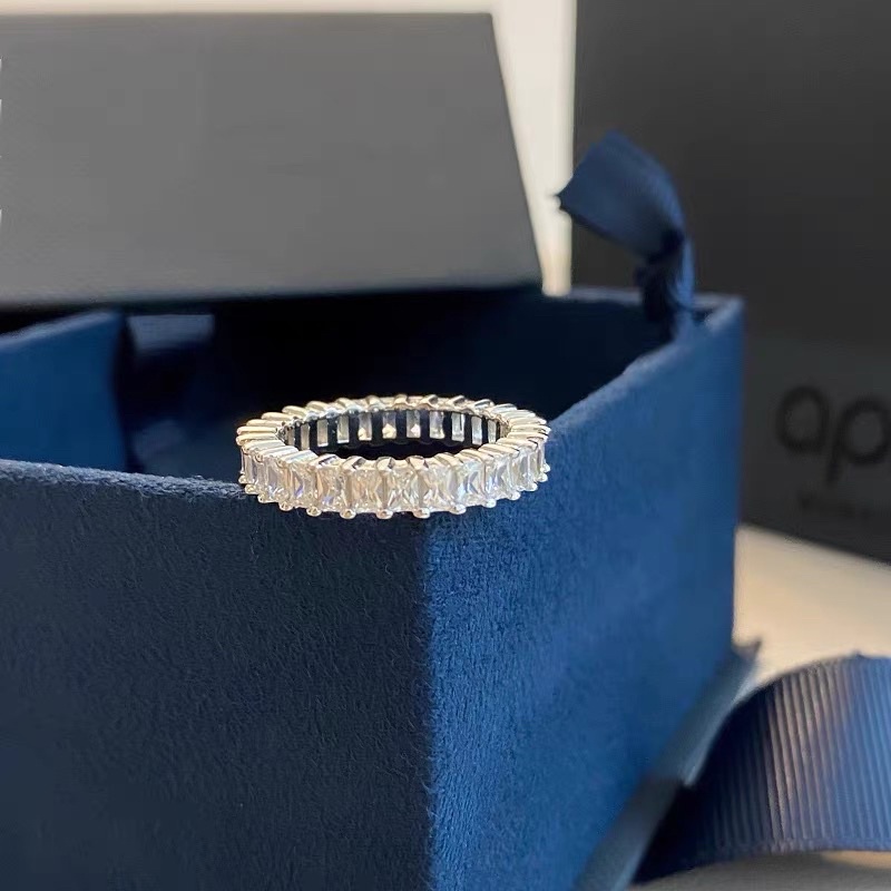 Nhẫn bạc nữ nạm đá tràn viền dòng cao cấp DaLiA Jewelry nhẫn bạc nữ cá tính