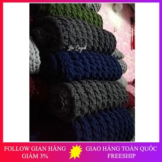 Khăn len đan tay, Khăn len handmade - kiểu đan vặn thừng 2 mặt độc đáo - quà tặng