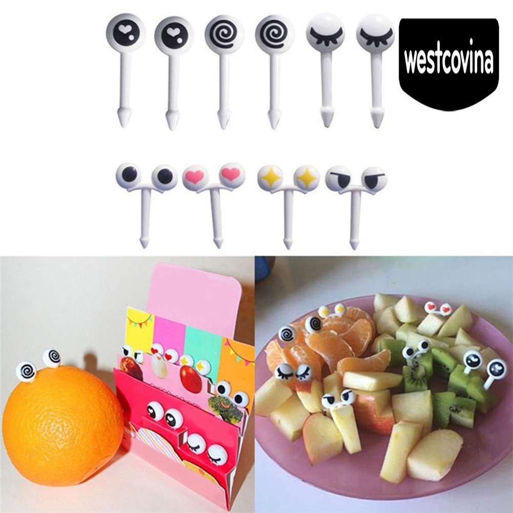 [Hot]☀ Set 10 Nĩa Ăn Trái Cây Hình Đôi Mắt Ngộ Nghĩnh