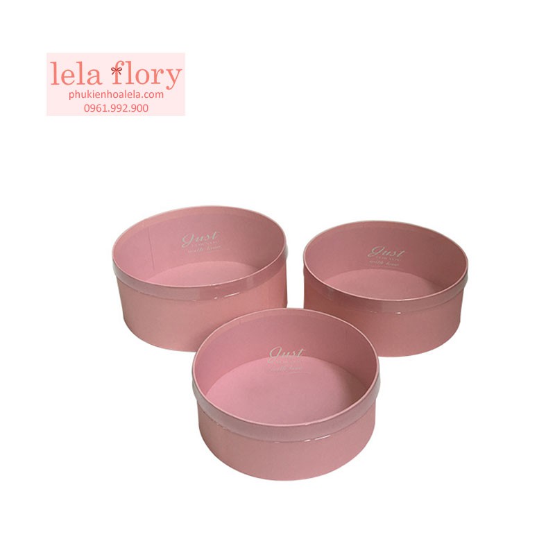Bộ 3 chiếc hộp tròn nắp Mica Just for you cắm hoa - THH0044