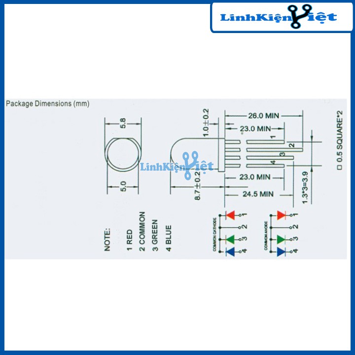 Led RGB 7 Màu Siêu Sáng 5mm