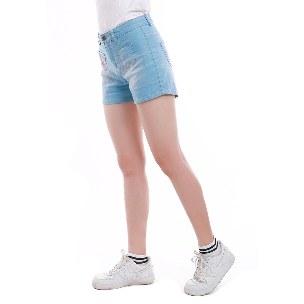Quần Short bò nữ Narsis T7018 màu xanh trẻ trung năng động, chất liệu cao cấp cực mềm mại thông thoáng