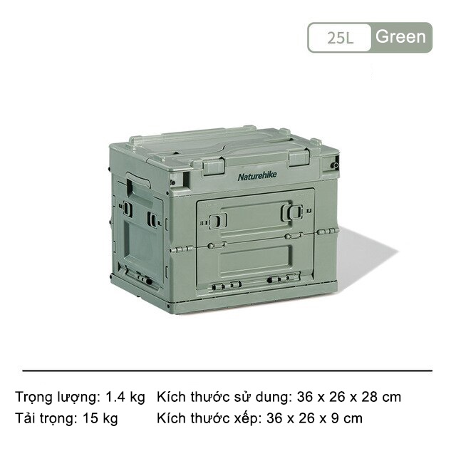 THÙNG NHỰA ĐỰNG ĐỒ ĐA NĂNG XẾP GỌN NATUREHIKE NH20SJ036
