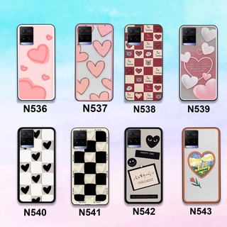 Ốp Vivo Y21 / Y21s / Y33s in hình trái tim caro đen trắng , hồng cute xinh xắn dễ thương