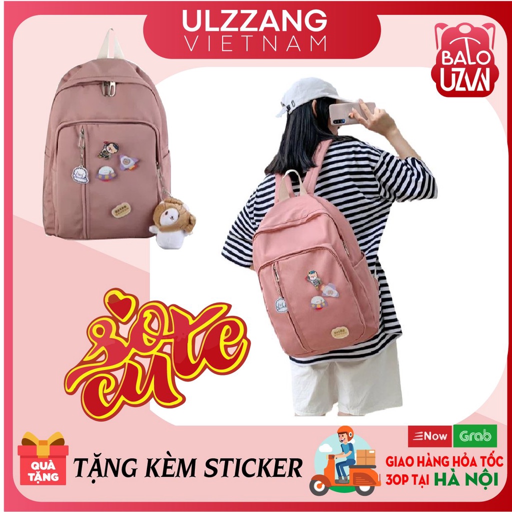 Balo nữ đi học thời trang Ulzzang Hàn Quốc, cặp sách đẹp hàng cao cấp dễ thương, túi xách học sinh chống nước