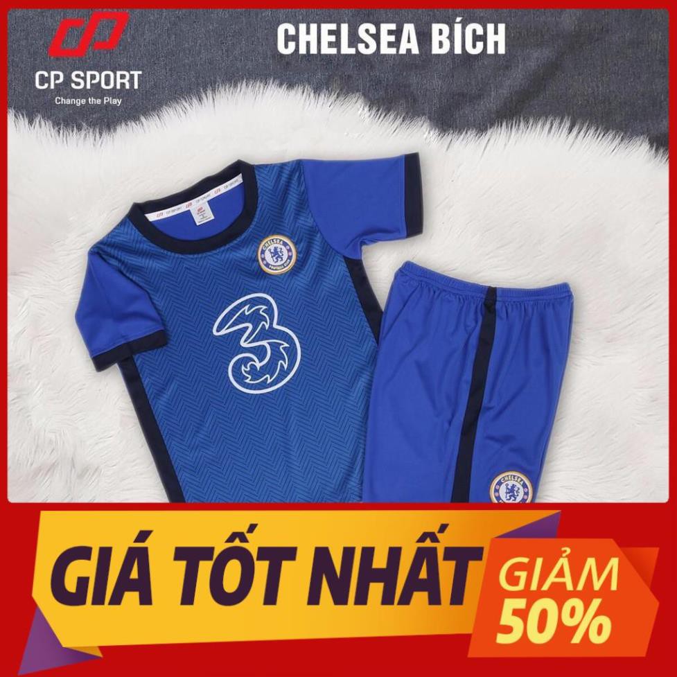 hàng chính hãng -  Bộ quần áo đá bóng thể thao trẻ em đội tuyển Chelsea xanh mùa giải 2020-2021