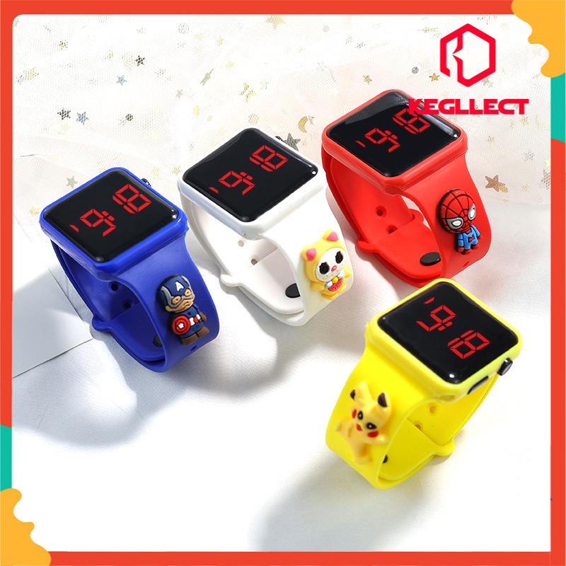 Kegllect Đồng Hồ Điện Tử Màn Hình Cảm Ứng Chống Nước Hình Hoạt Hình Cho Trẻ Em