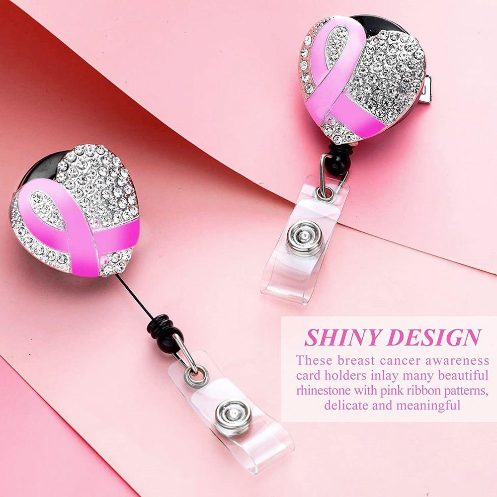 PEWANY Set 3 Kẹp Giữ Thẻ ID / Thẻ ID Hình Trái Tim Màu Hồng Tiện Dụng Cho Nhân Viên Văn Phòng
