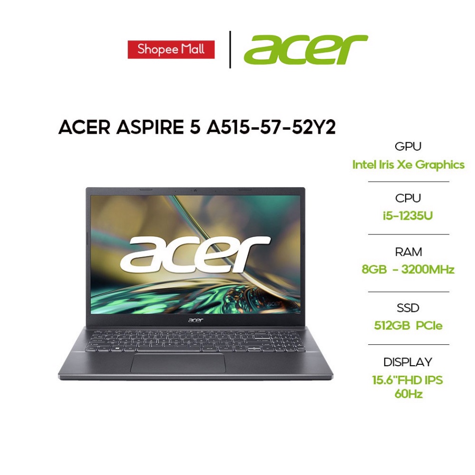 Laptop Acer Aspire 5 A515-57-52Y2 i5-1235U | 8GB | 512GB | 15.6' FHD | Win 11