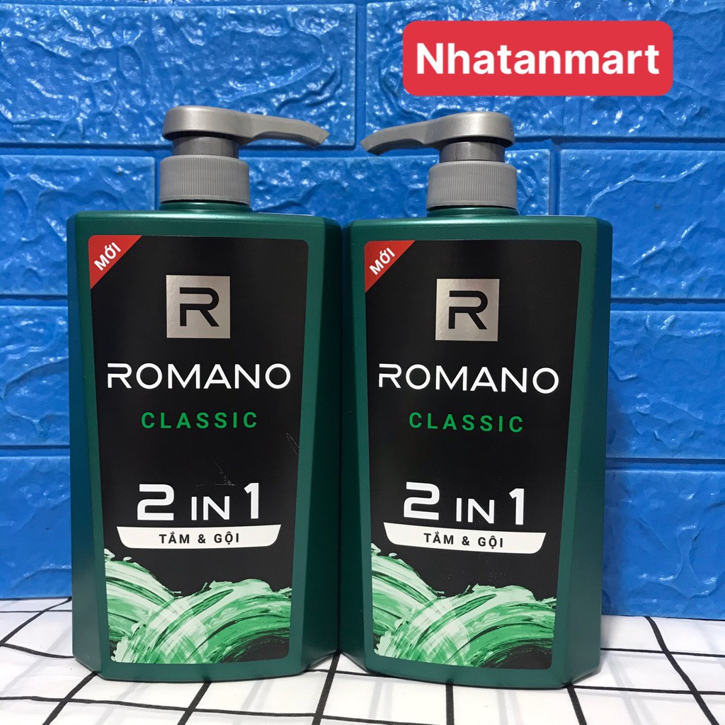 Dầu tắm gội 2 in 1 dành cho nam Romano 650g