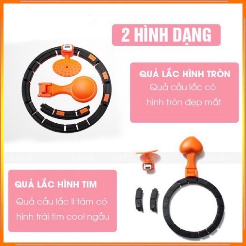 Vòng lắc eo giảm mỡ bụng tự động vòng lắc thông minh Hula hoop điều hoà nhịp tim massge cơ bụng tự động đếm số vòng