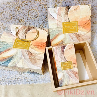 [15*16*7] SỈ 24K Set 2 món - Hộp quà & túi giấy SWEET LOVE