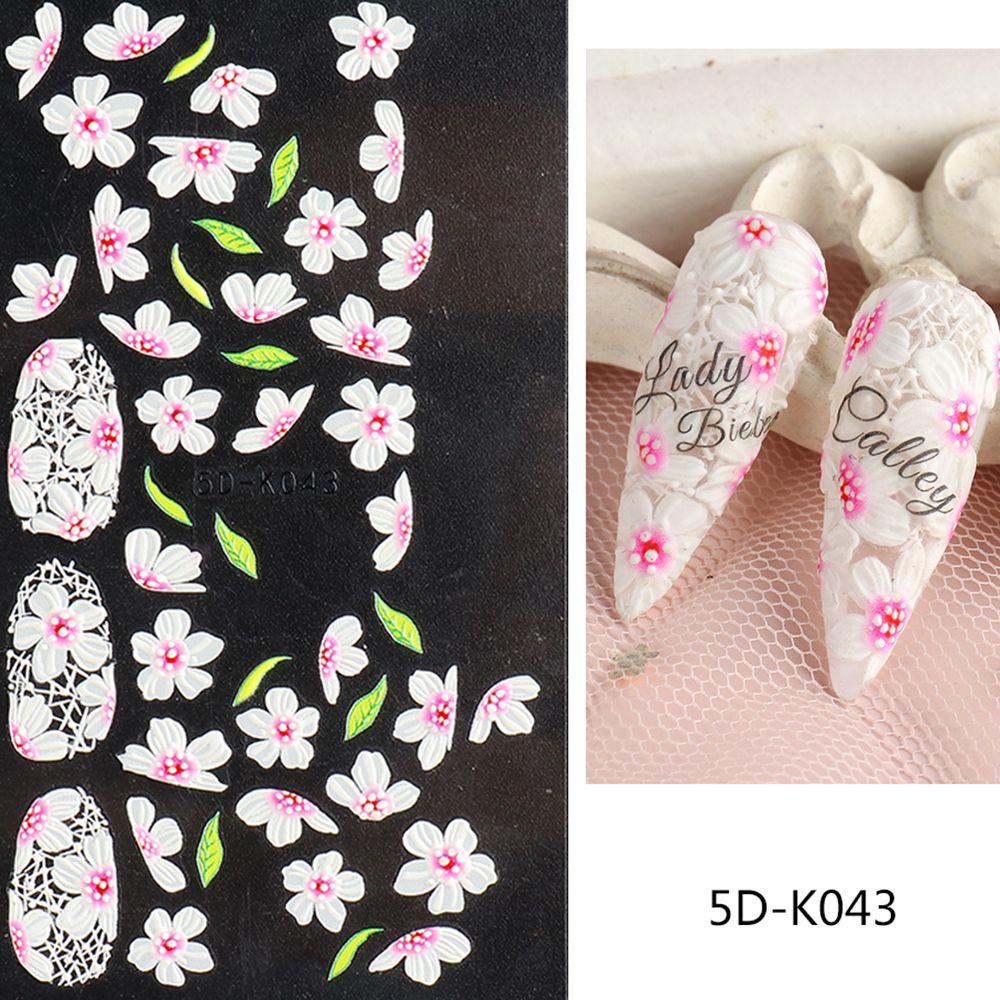 Miếng Dán Trang Trí Móng Tay 5D Họa Tiết Hoa Anh Đào Xinh Xắn