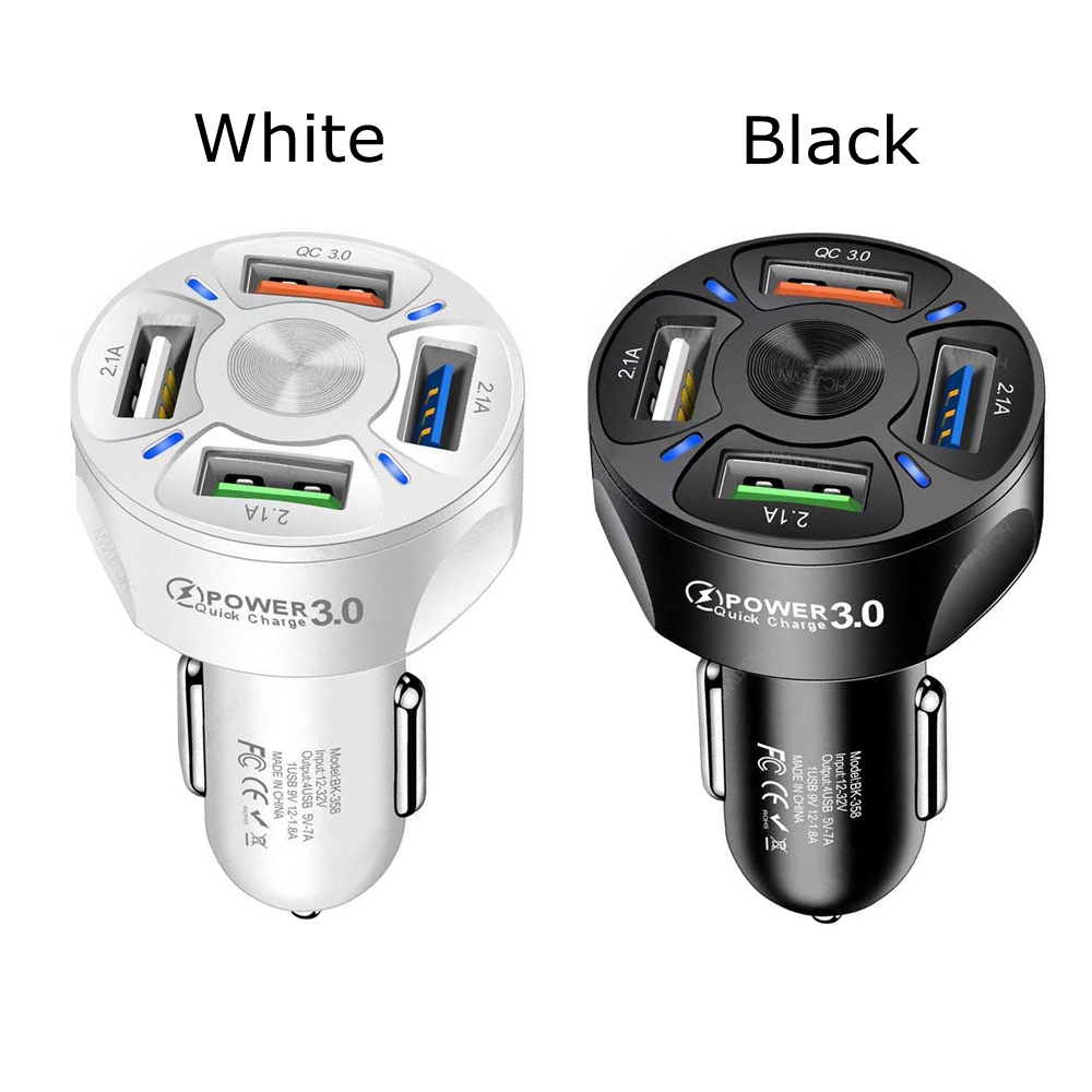 Củ Sạc Nhanh Qc 3.0 4 Cổng Usb Có Màn Hình Led Hiển Thị Thông Dụng Cho Xe Hơi | BigBuy360 - bigbuy360.vn