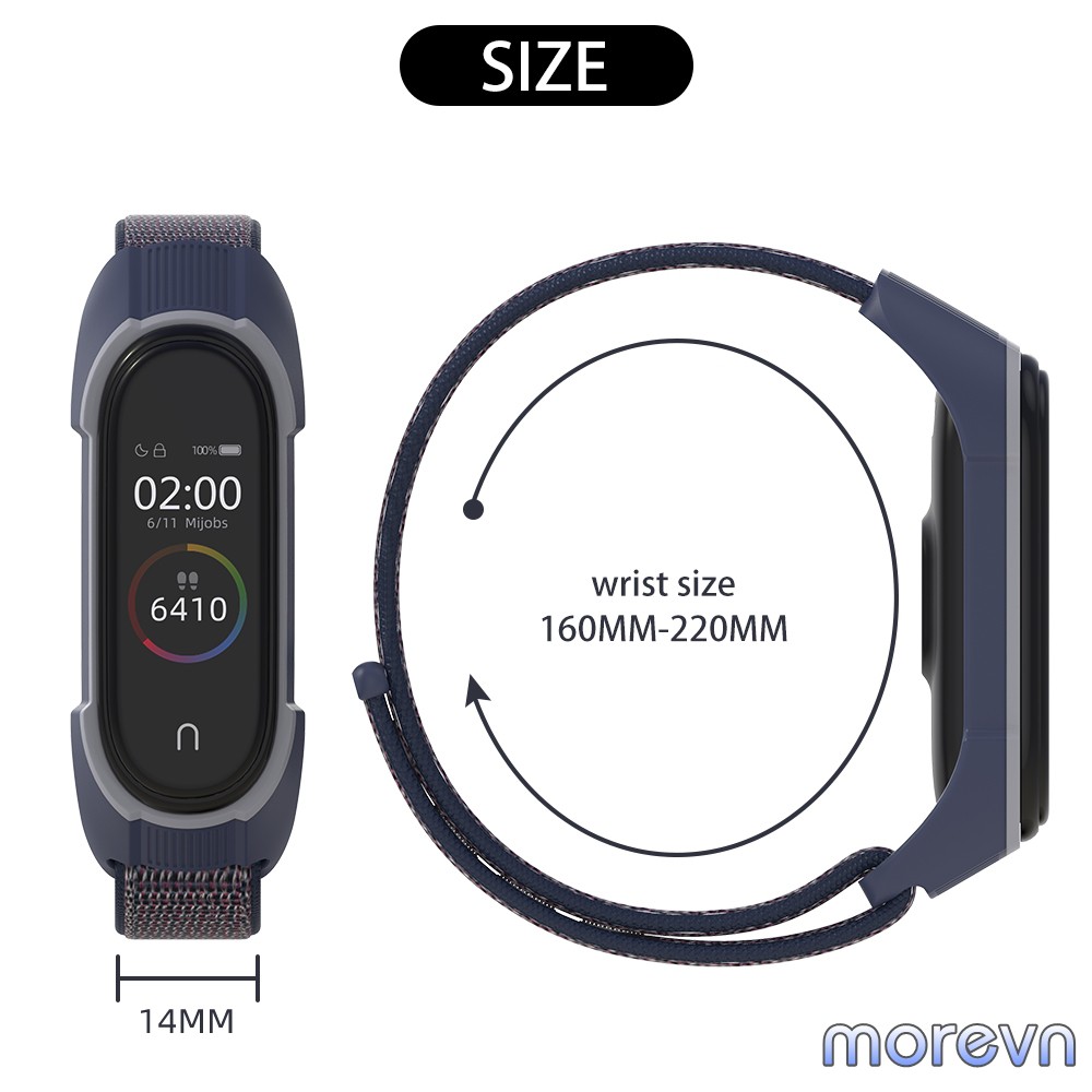 Dây đeo nylon thể thao PULSEIRA Mi band 4, mi band 3 chính hãng Mijobs - dây đeo thay thế miband 4/3 nylon MIJOBS