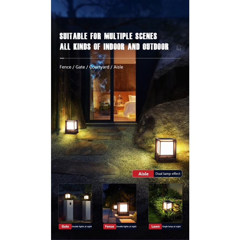 Đèn Led Năng Lượng Mặt Trời Chống Thấm Nước Dùng Trang Trí Sân Vườn DC