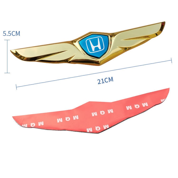 Logo Kim Loại Hình Đôi Cánh Trang Trí Mui Trước Xe Hơi Honda Civic XR-V Accord