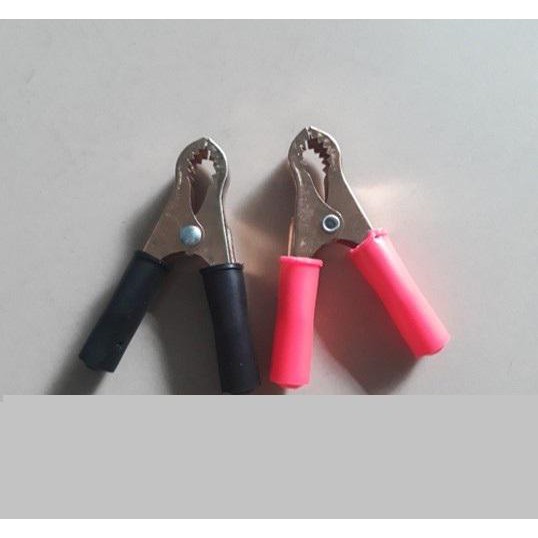 Kẹp cá sấu, kẹp bình 8cm ( 1 cặp đỏ đen )