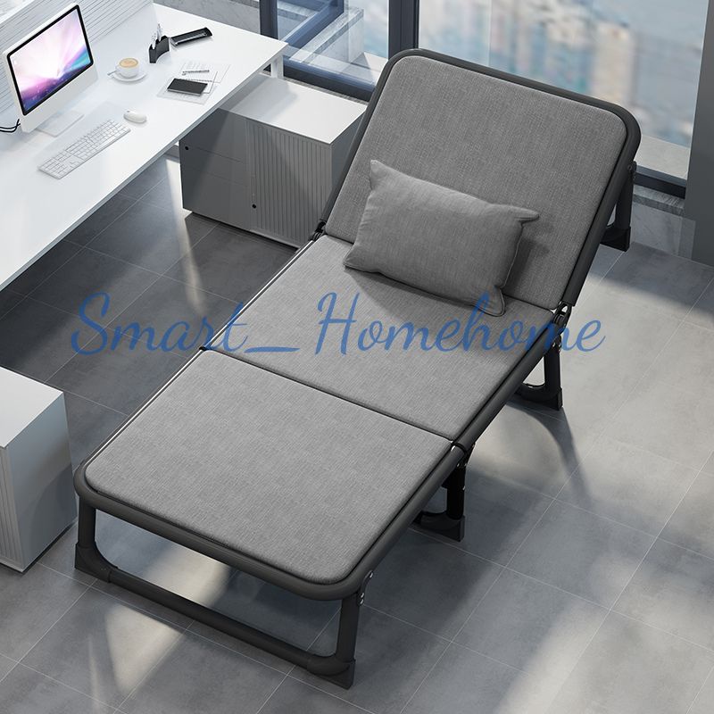 Re0739 Giường Gấp 4 Khúc Khung Thép Chắc Chắn, Có Đệm Tặng Gối, Ngủ Trưa Văn Phòng Dễ Dàng Di Chuyển Smart_Homehome