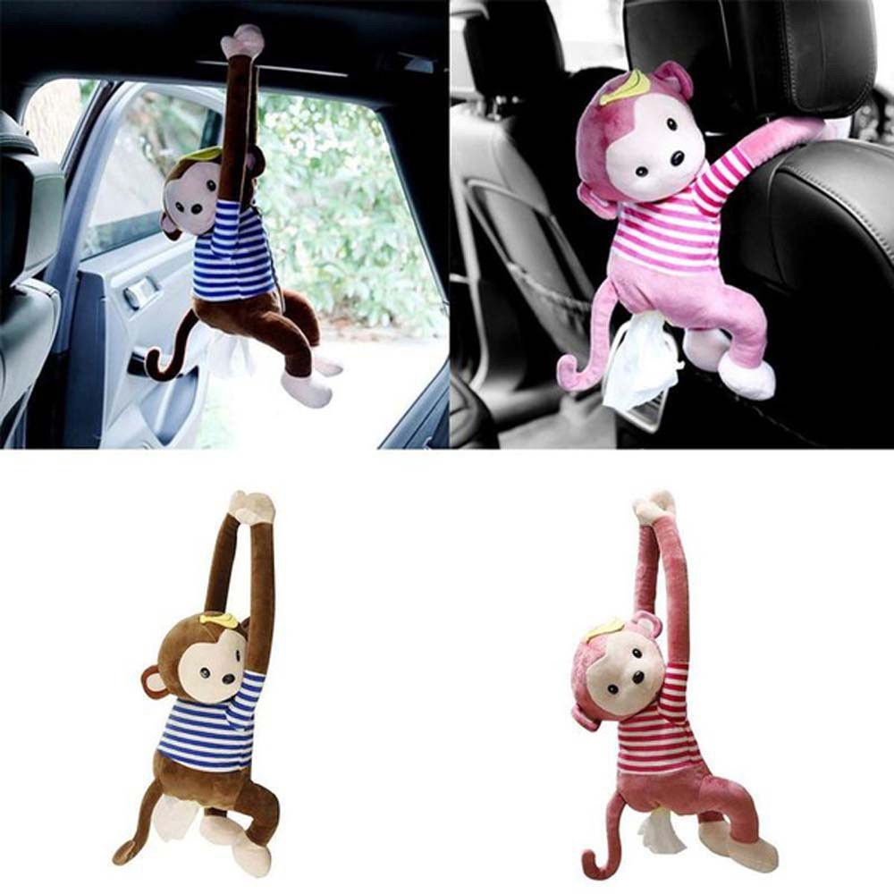 Hộp đựng khăn giấy hình chú khỉ hoạt hình ngộ nghĩnh sáng tạo cho xe hơi