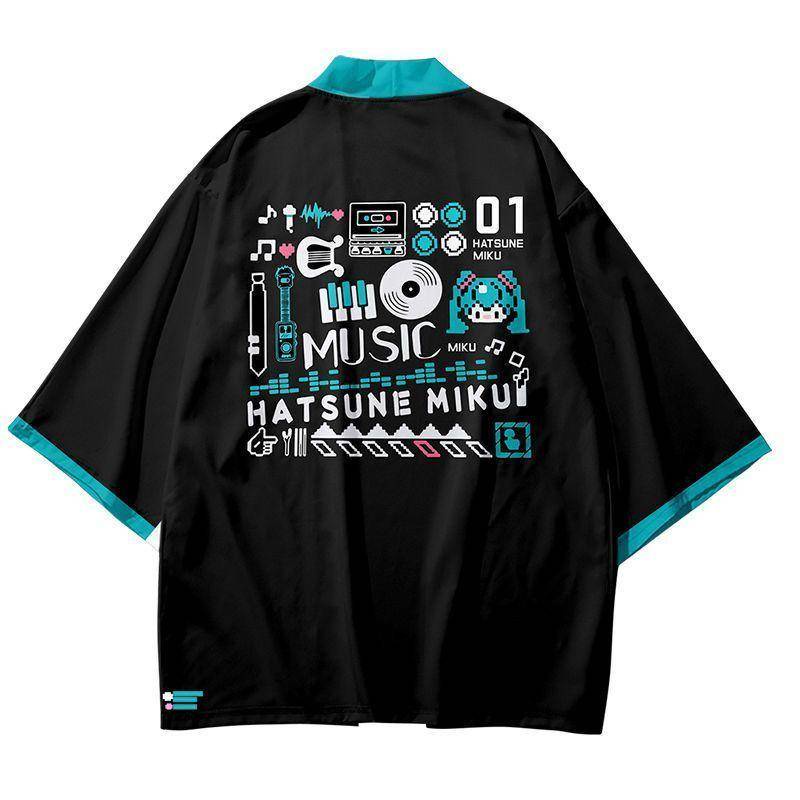 Hatsune Miku miku cartoon T-shirt two-dimensional clothes Vocaloid clothing kimono Yuori men and women with the same paragraph